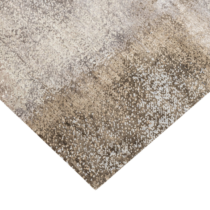 Brown Contemporary Silk Rug - 9' x 12'