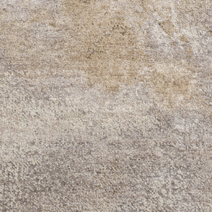 Brown Contemporary Silk Rug - 9' x 12'