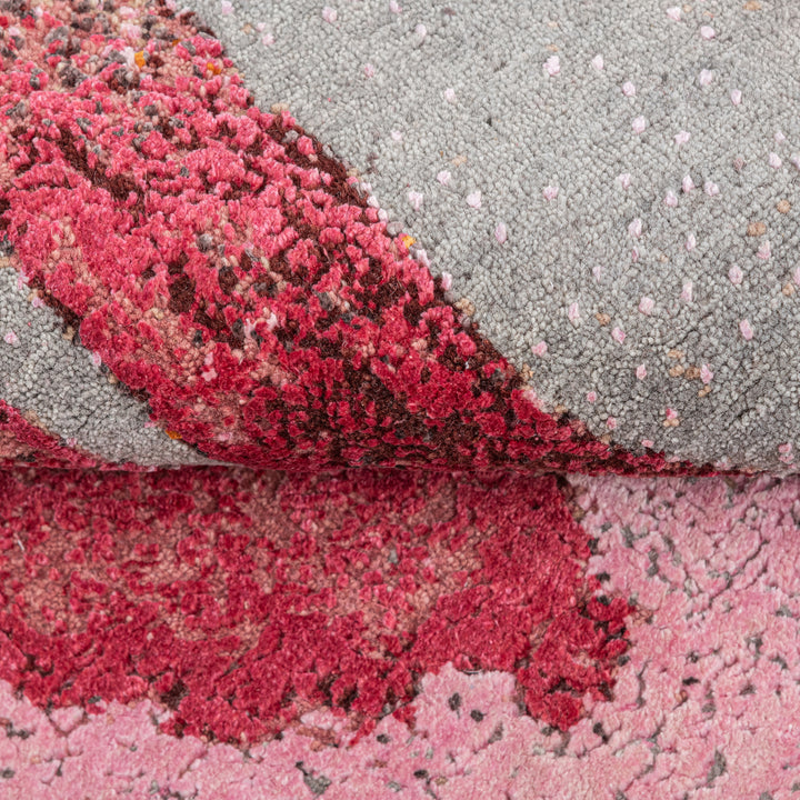 Pink Contemporary Silk Rug