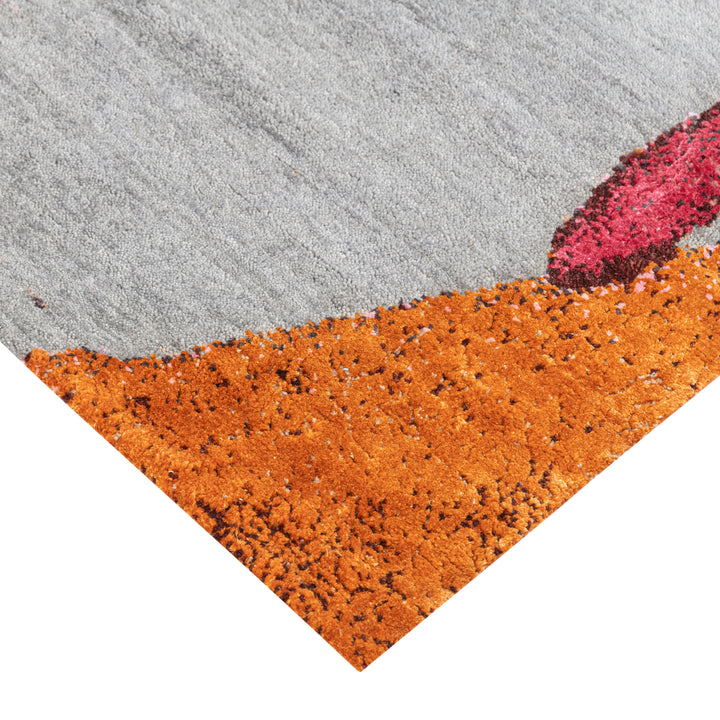 Pink Contemporary Silk Rug