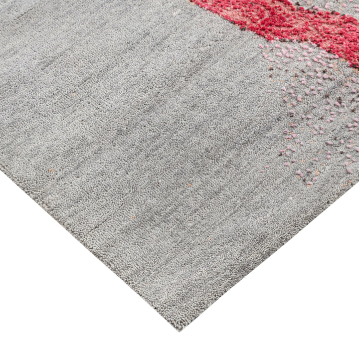 Pink Contemporary Silk Rug