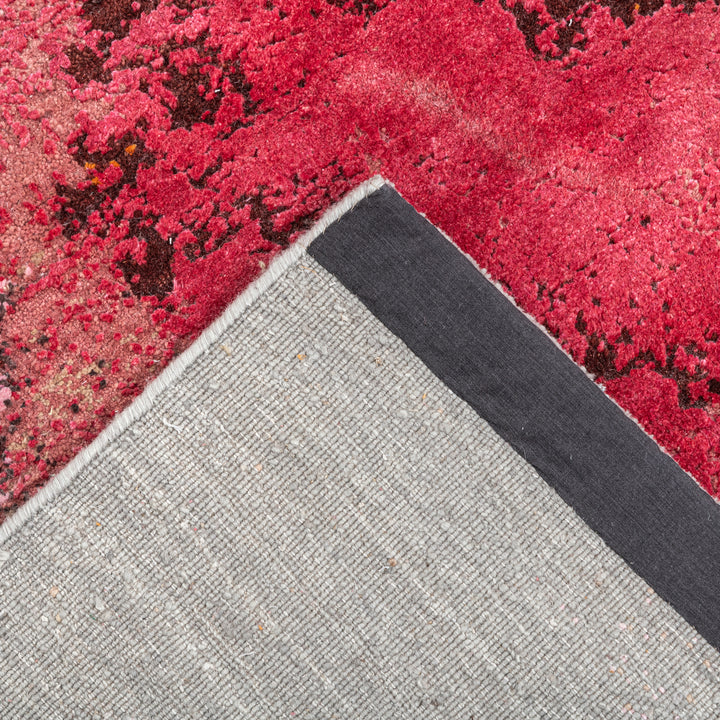 Pink Contemporary Silk Rug