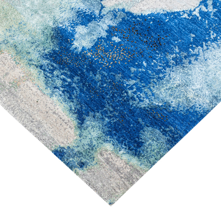 Multicolored Contemporary Silk Rug - 9' x 12'