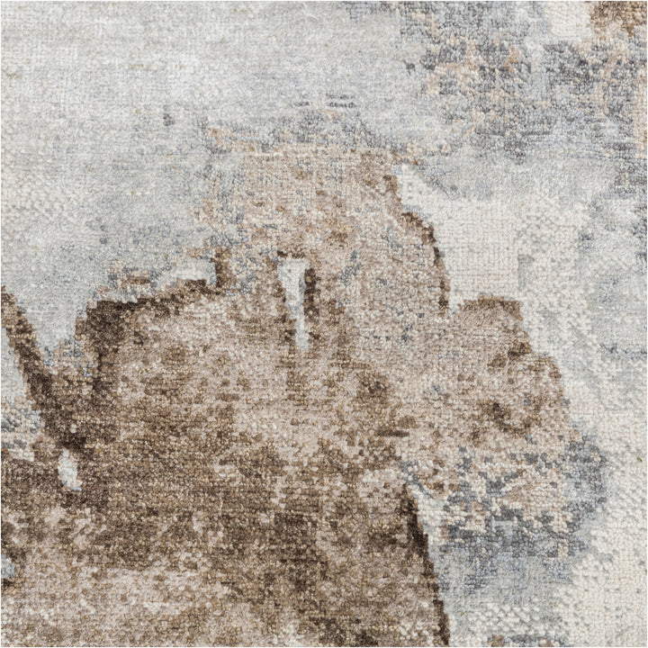 Brown Contemporary Silk Rug