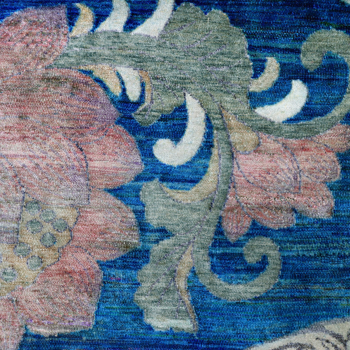 Blue & Pink Alchemy Contemporary Silk Rug - 8' x 10'3"