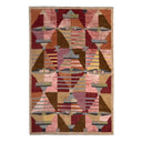 Multicolored Swedish Inspired Flatweave Wool Silk Rug - 6' x 8'11"