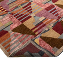 Multicolored Swedish Inspired Flatweave Wool Silk Rug - 6' x 8'11"