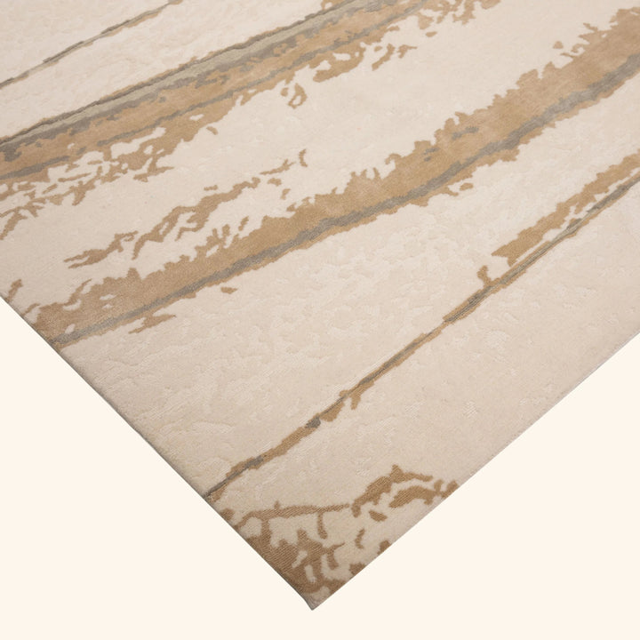 Natural Contemporary Wool Silk Rug - 9' x 12'