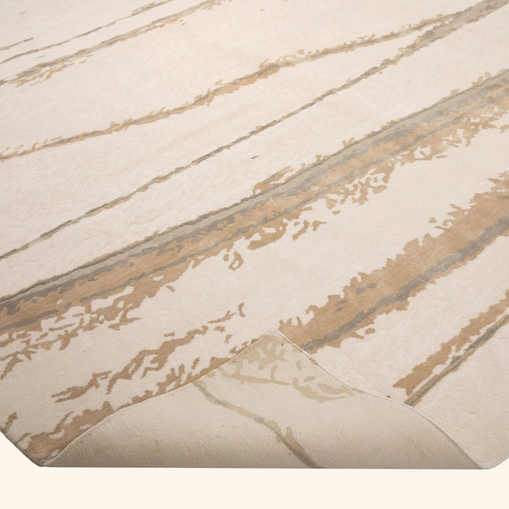 Natural Contemporary Wool Silk Rug - 9' x 12'