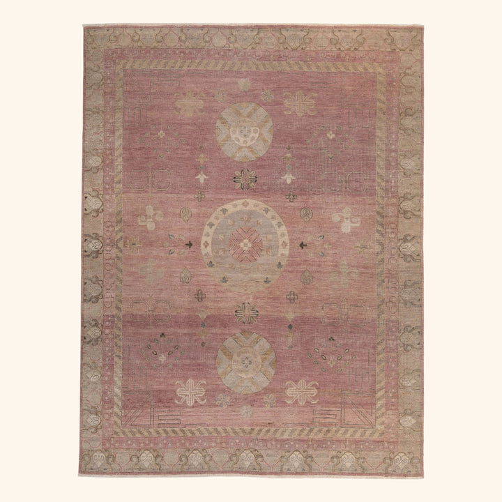 Image for Pink Traditional Wool Rug - 8' x 10'