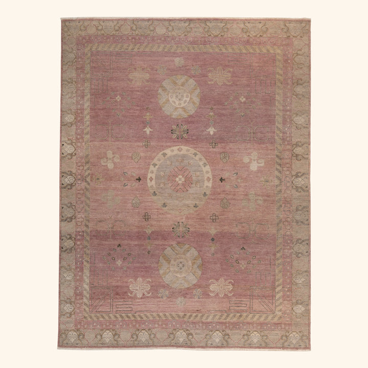 Image for Pink Traditional Wool Rug - 8' x 10'