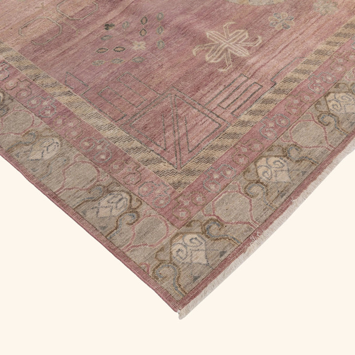 Image for Pink Traditional Wool Rug - 8' x 10'
