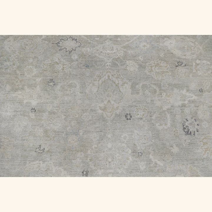 Grey Traditional Silk Rug - 8' x 10'