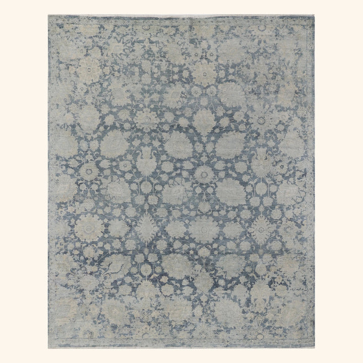 Blue Traditional Silk Rug - 8' x 10'