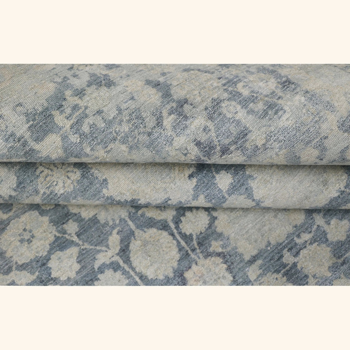 Blue Traditional Silk Rug - 8' x 10'