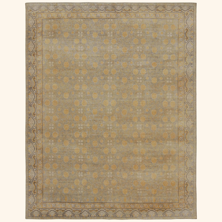 Brown Traditional Silk Rug - 7'9" x 10'1"