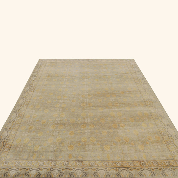 Brown Traditional Silk Rug - 7'9" x 10'1"