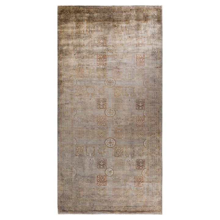 Beige Overdyed Wool Rug - 6' 2" x 12' 4"