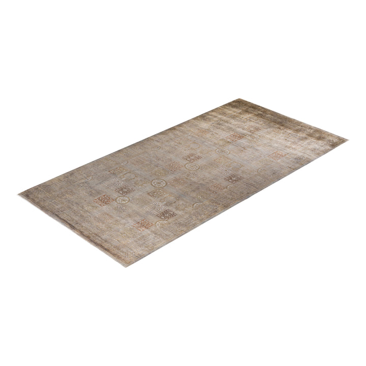 Beige Overdyed Wool Rug - 6' 2" x 12' 4"