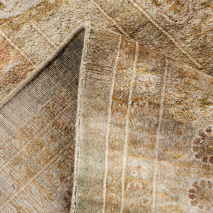 Beige Overdyed Wool Rug - 6' 2" x 12' 4"