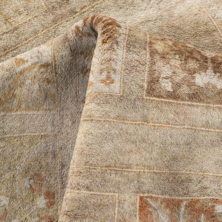 Beige Overdyed Wool Rug - 6' 2" x 12' 4"