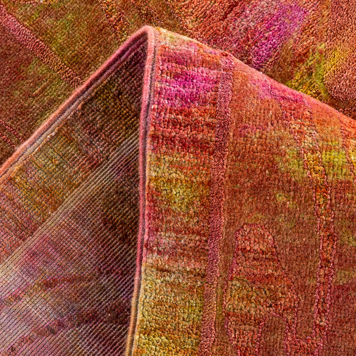 Pink Overdyed Wool Rug - 8' 1" x 10' 1"