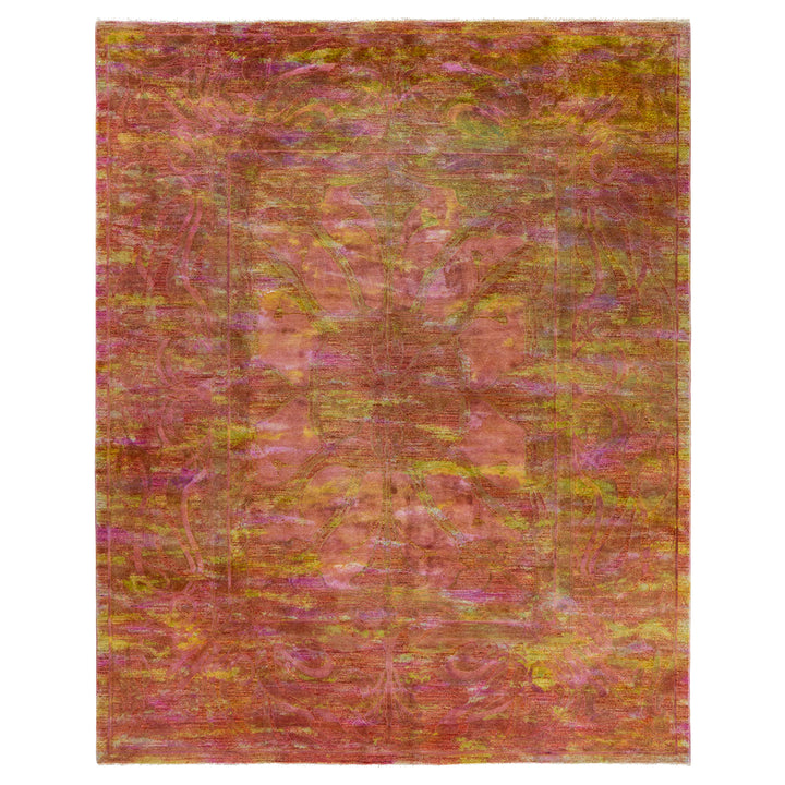 Pink Overdyed Wool Rug - 8' 1" x 10' 1"