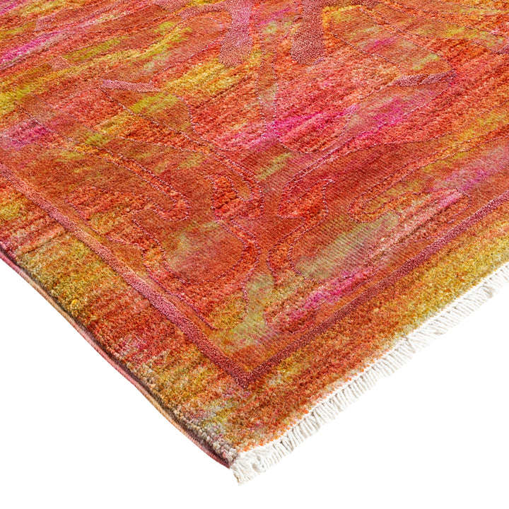 Pink Overdyed Wool Rug - 8' 1" x 10' 1"