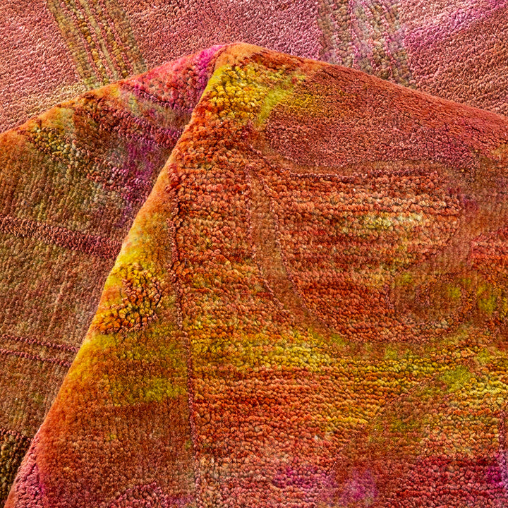 Pink Overdyed Wool Rug - 8' 1" x 10' 1"