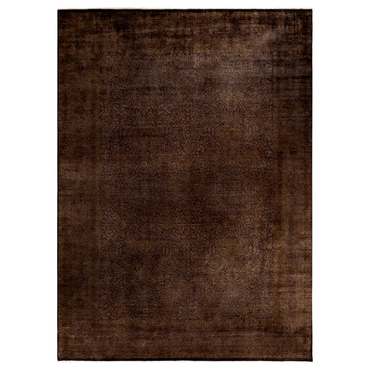 Brown Overdyed Wool Rug - 9' 1" x 12' 6"