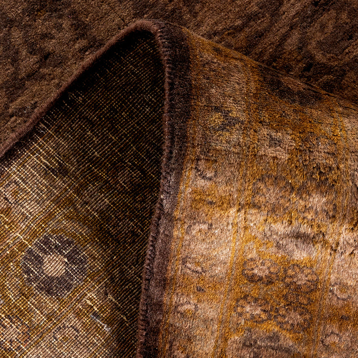 Brown Overdyed Wool Rug - 9' 1" x 12' 6"