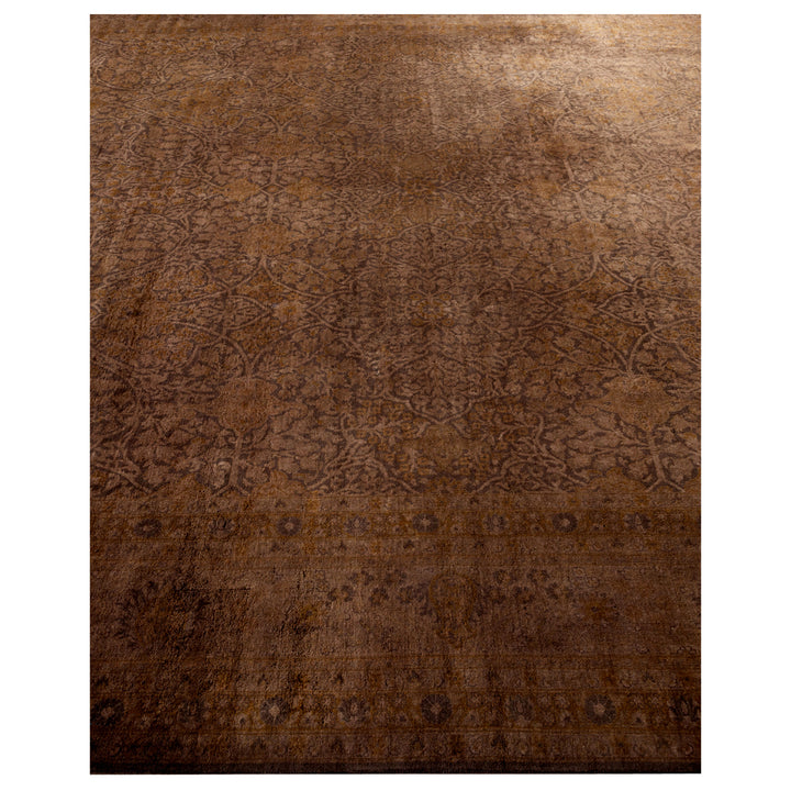 Brown Overdyed Wool Rug - 9' 1" x 12' 6"