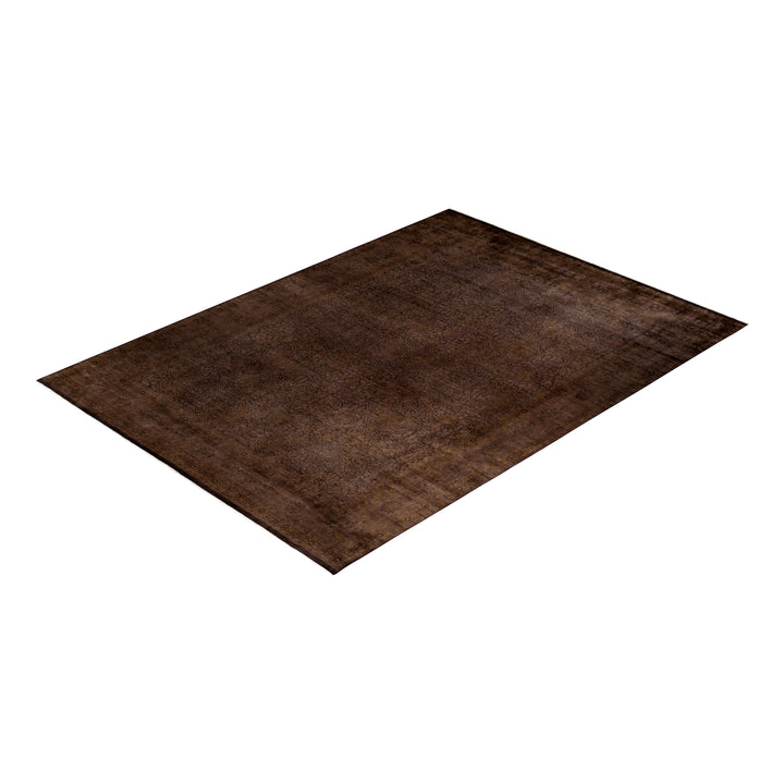 Brown Overdyed Wool Rug - 9' 1" x 12' 6"