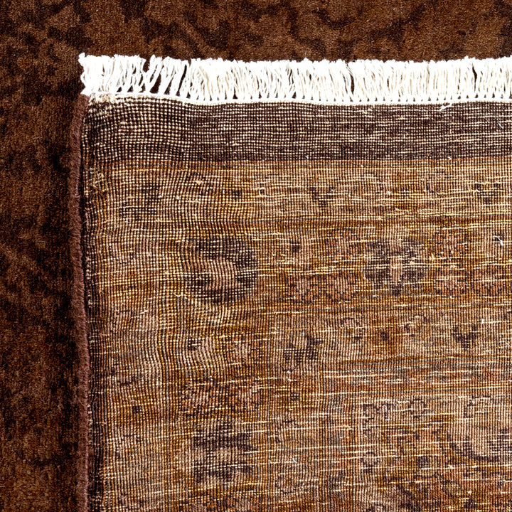 Brown Overdyed Wool Rug - 9' 1" x 12' 6"