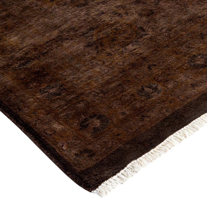 Brown Overdyed Wool Rug - 9' 1" x 12' 6"