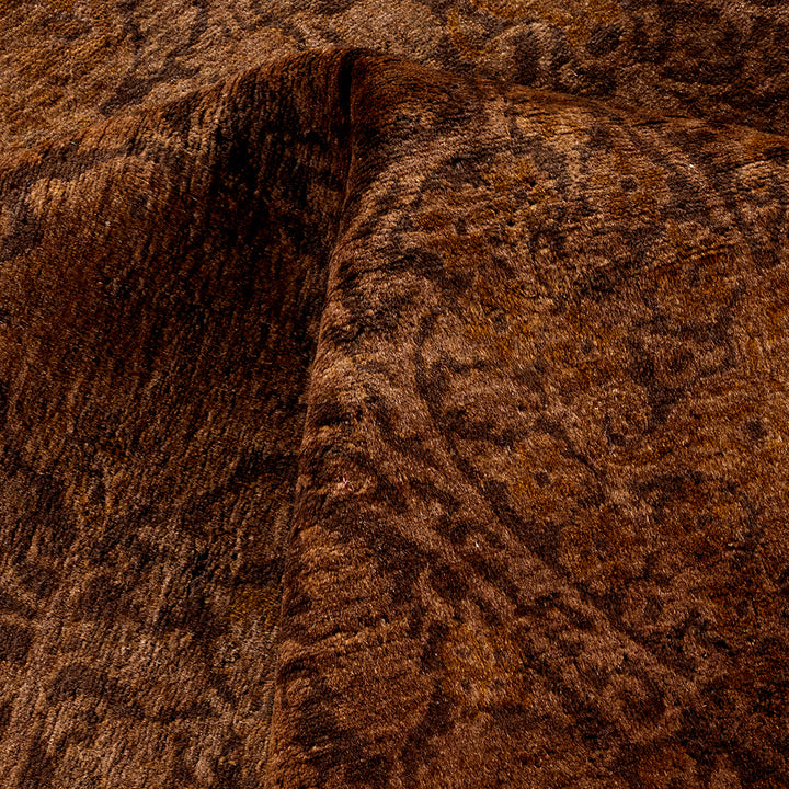 Brown Overdyed Wool Rug - 9' 1" x 12' 6"
