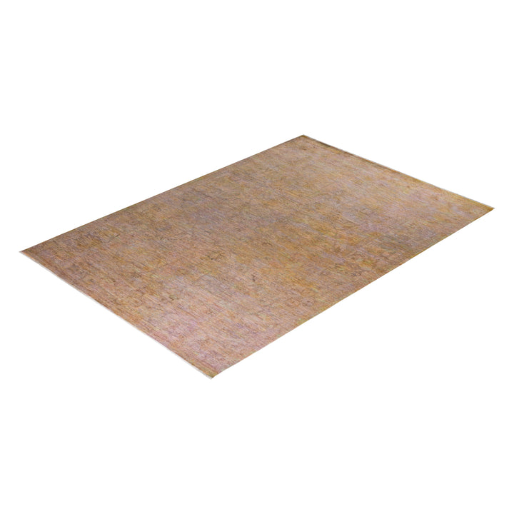 Beige Overdyed Wool Rug - 6' 2" x 8' 9"
