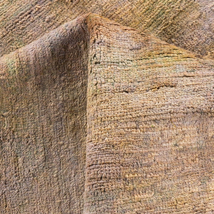 Beige Overdyed Wool Rug - 6' 2" x 8' 9"