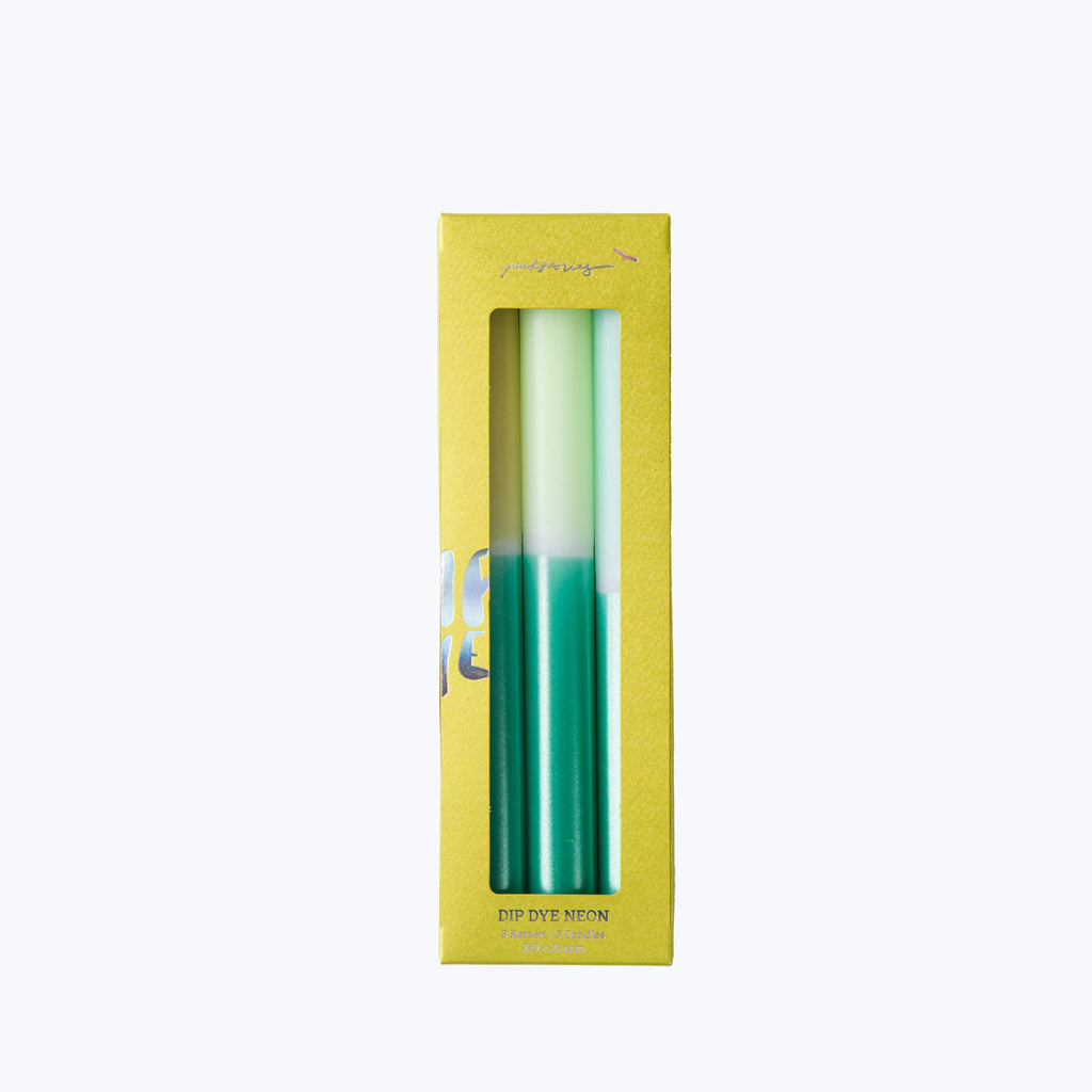 Dip Dye Neon Taper Candle Set