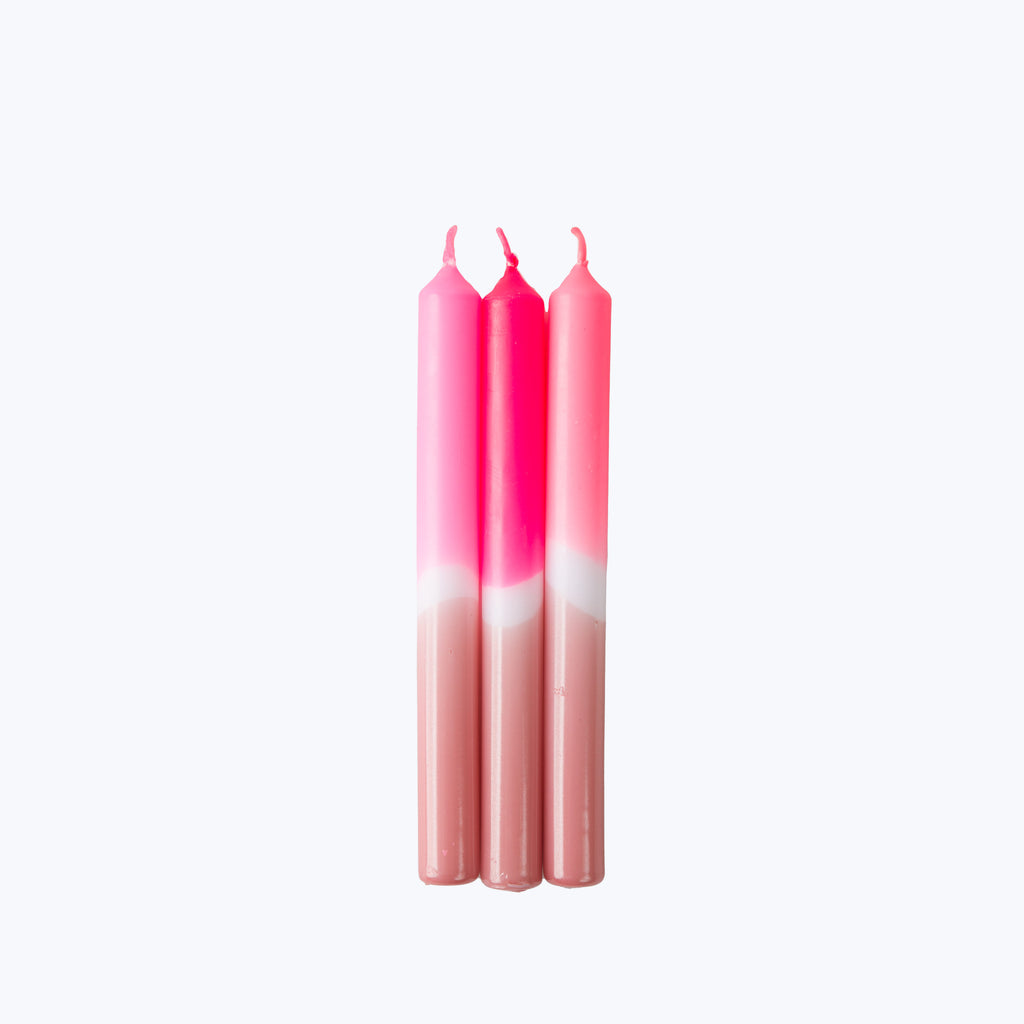 Dip Dye Neon Taper Candle Set