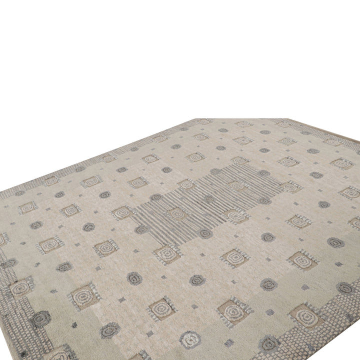Grey Swedish Inspired Wool Rug - 8'4" x 10'