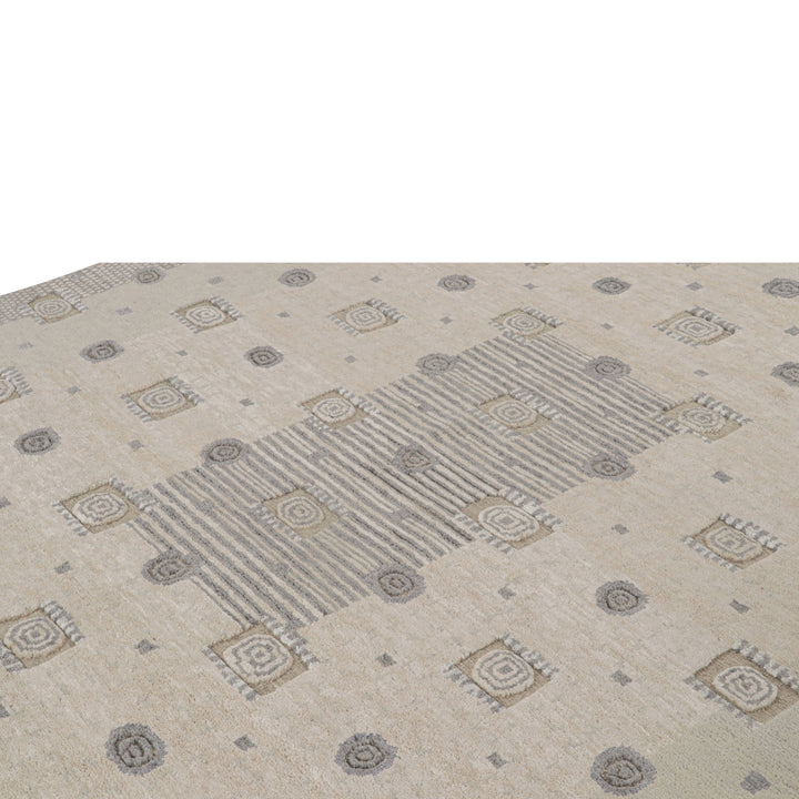 Grey Swedish Inspired Wool Rug - 8'4" x 10'