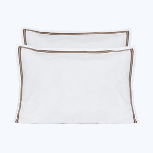 Mylos Duvet + Sham White/Brown / Sham / Standard