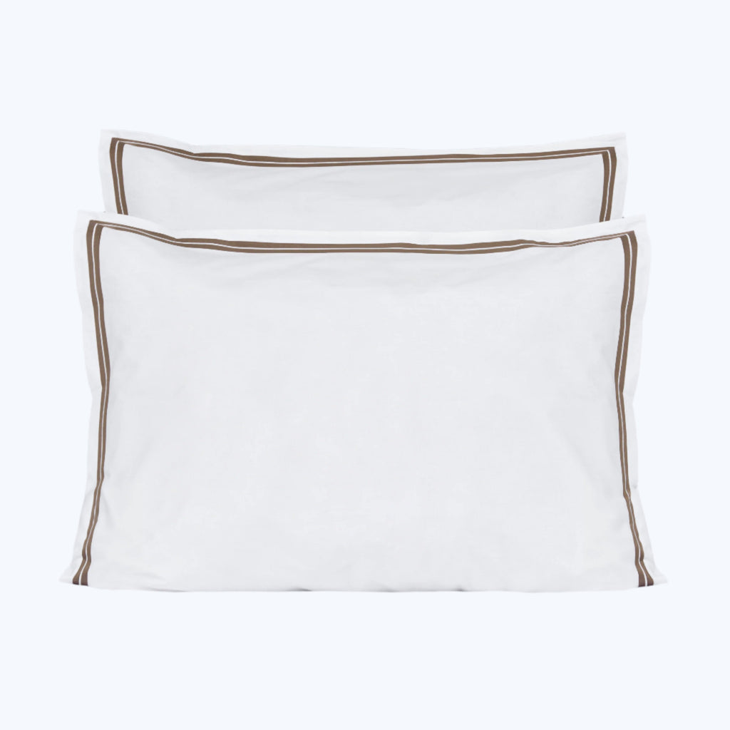 Mylos Duvet + Sham White/Brown / Sham / Standard