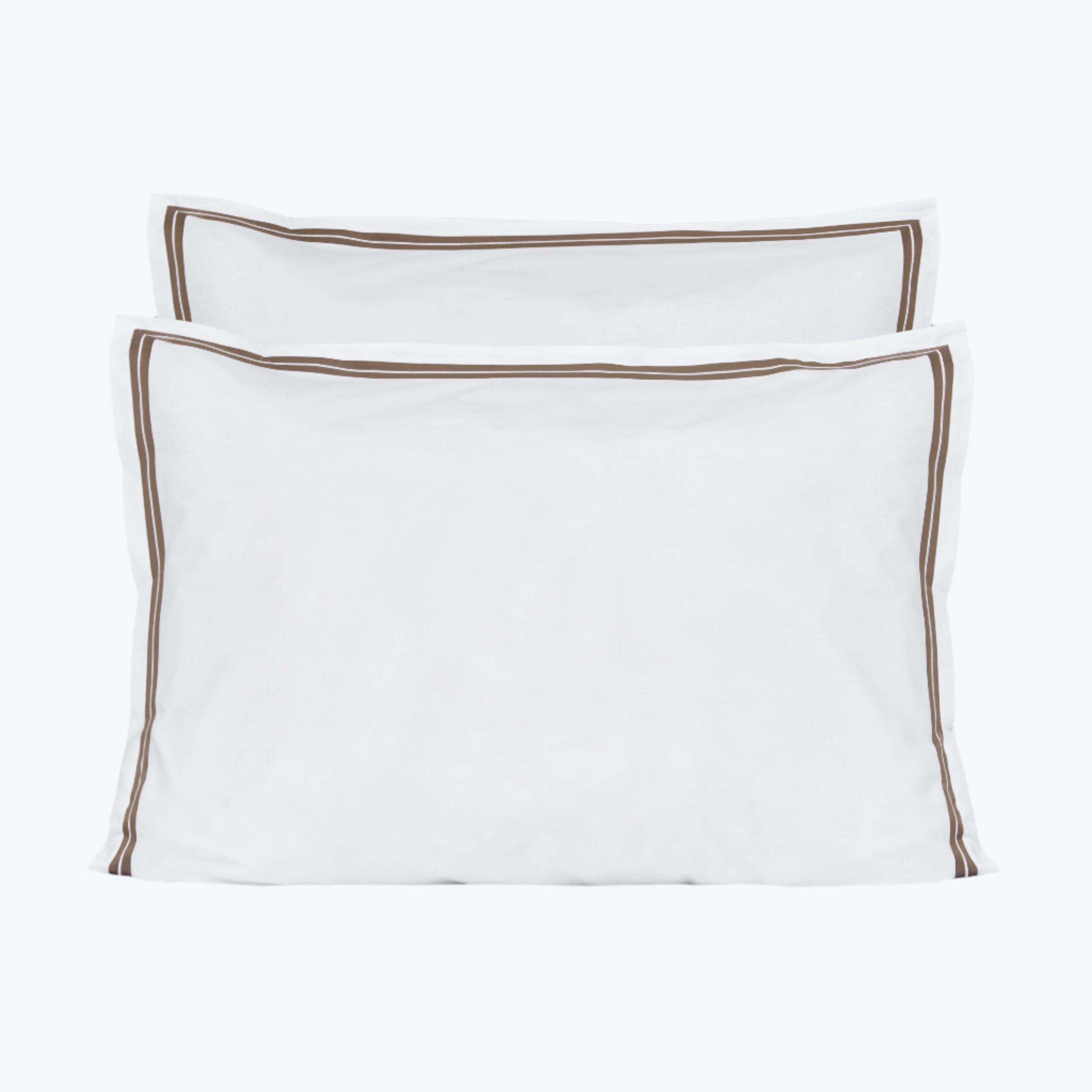 Mylos Duvet + Sham White/Brown / Sham / Standard