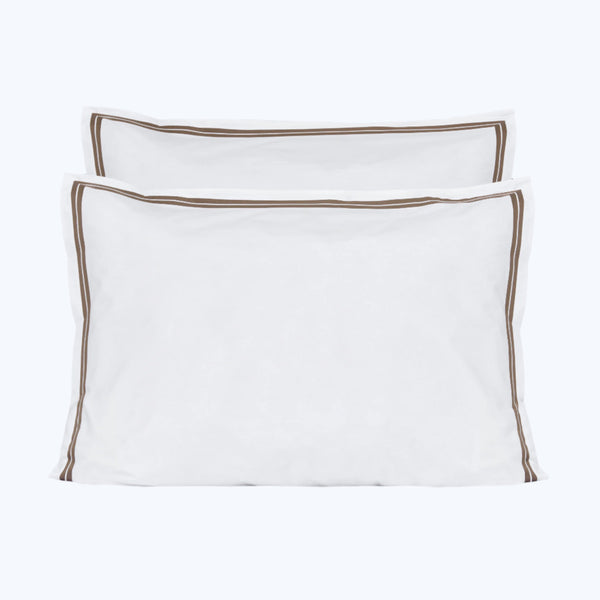 Mylos Duvet + Sham White/Brown / Sham / Standard