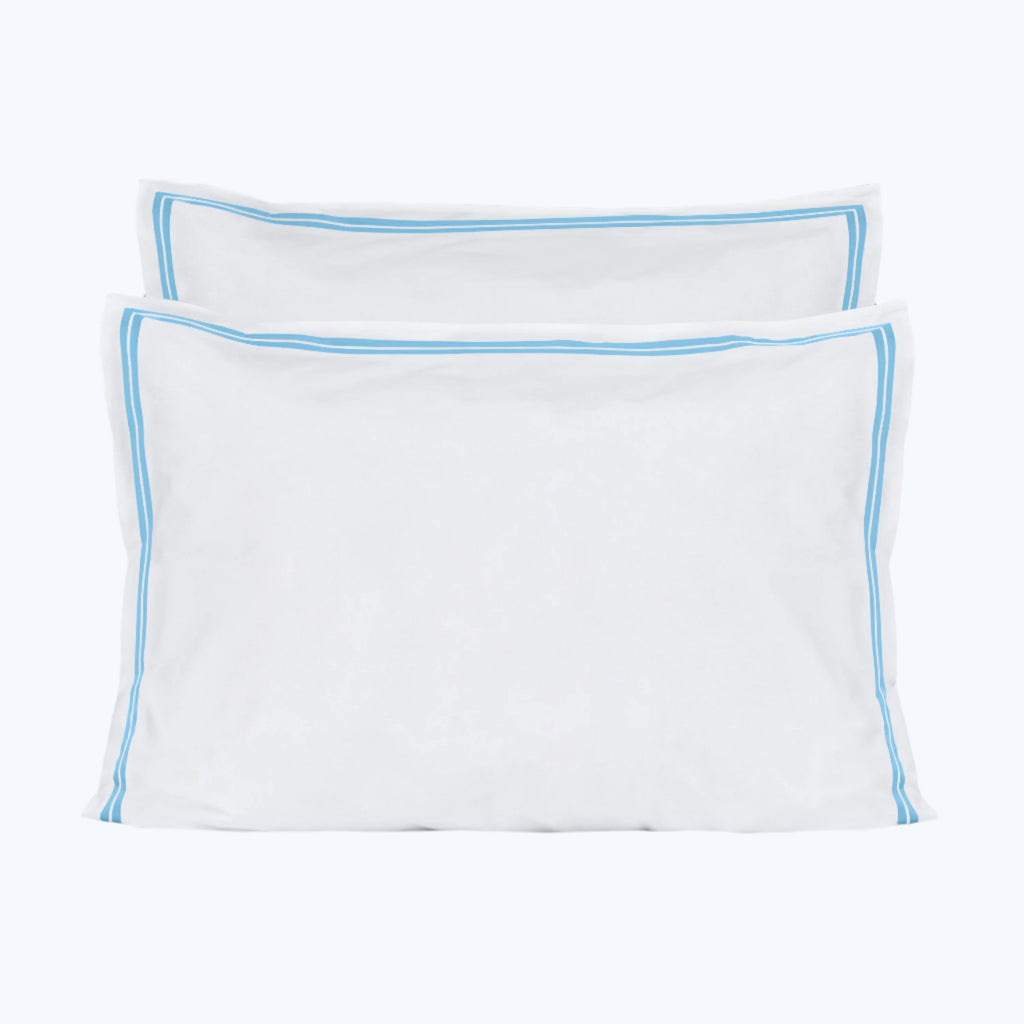 Mylos Duvet + Sham White/Cerulean / Sham / Standard