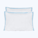 Mylos Duvet + Sham White/Cerulean / Sham / Standard