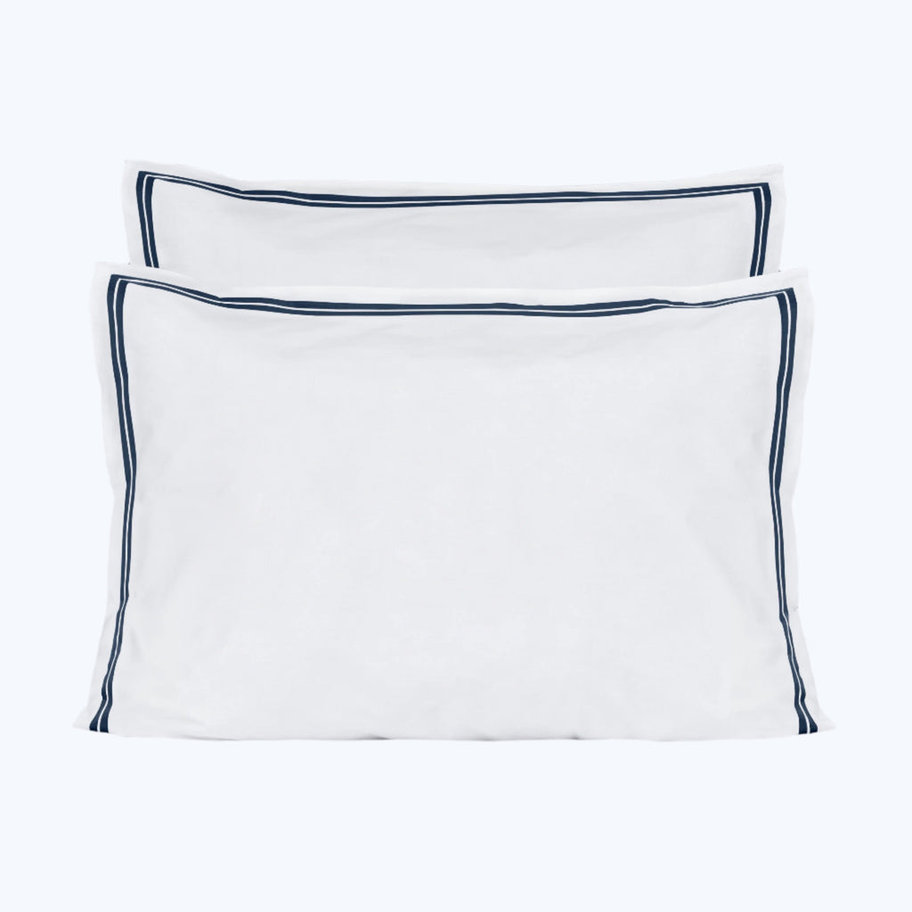 Mylos Duvet + Sham White/Dark Blue / Sham / Standard