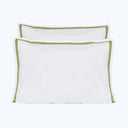 Mylos Duvet + Sham White/Moss Green / Sham / Standard